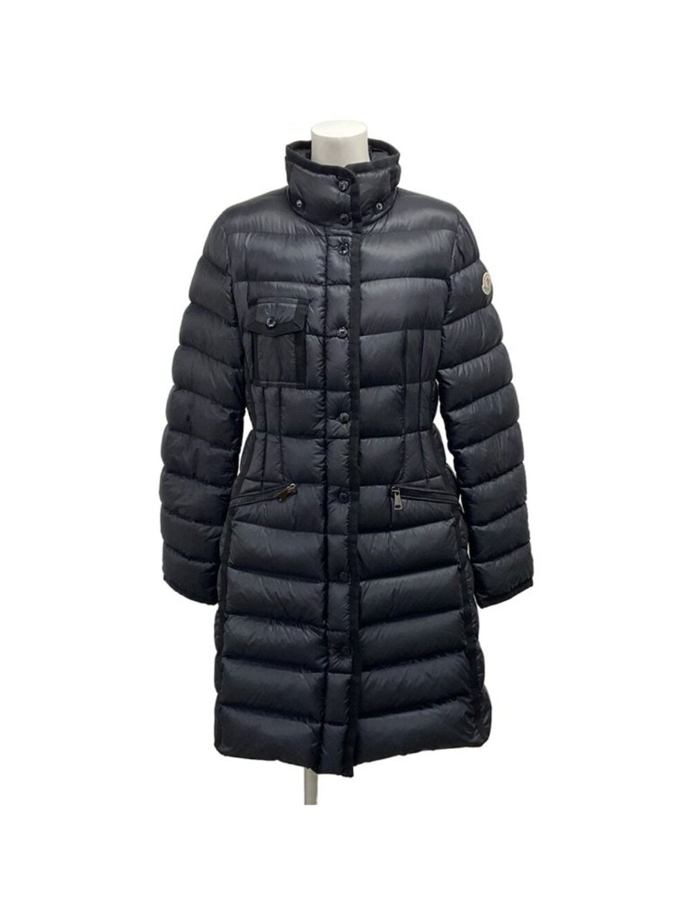 Moncler Down Coat S Hermifur Black Zip